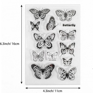 ชุดสมุดสะสมแบบทำด้วยซิลิโคนแบบใสสไตล์ย้อนยุคชุดวัสดุ<span class=keywords><strong>ตก</strong></span>แต่งแบบทำมือปั๊มรูปพืชดิจิทัลภาษาอังกฤษหมึกพิมพ์ยางสำหรับสำนักงาน - Product Image 3