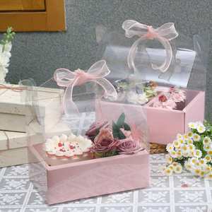 Caja de Regalo de Lujo Transparente de Acrílico Transparente con Laminación Mate, Reciclable, de Papel PVC, para Bodas, Fiestas, Pasteles de Chocolate, Flores - Product Image 2