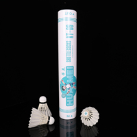 Volants de badminton Huamei KT-09 en plumes d'oie, les plus durables, avec base en liège composite, pour un vol rapide et stable, entraînement extérieur.