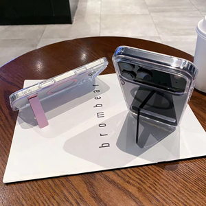 Custodia per telefono in metallo con supporto di una sola <span class=keywords><strong>parola</strong></span> per telefono con ventosa magnetica per iPhone 14 15 16 Promax Cover in acrilico trasparente - Product Image 4