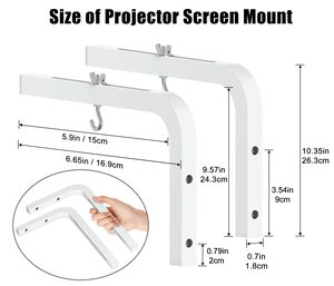 Support mural universel <span class=keywords><strong>pour</strong></span> <span class=keywords><strong>écran</strong></span> de projecteur, support en L de 11 pouces, extension réglable avec crochet <span class=keywords><strong>pour</strong></span> <span class=keywords><strong>écran</strong></span> de projecteur - Product Image 2