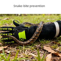 Nouveau produit en vente chaude, anti-morsure de serpent, anti-déchirure animale, résistant aux chocs en TPR, gants de protection mécanique en Kevlar de haute qualité