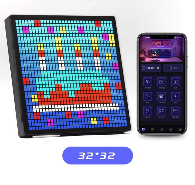 DIY Pixel Screen Table with Pixel Photo Frame LED Wall Hanger Pixel Screen Photo Frame Decoration Atmosphere Light