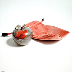 HZ prodotto benefico cristallo intaglio a mano mela in pietra di sangue naturale africano regalo di mela in vendita decorazioni natalizie - Product Image 1