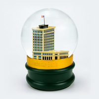 Vente chaude Fabricant En Gros Globe D'eau 120mm Bank of America Cadeau Commémoratif Boule À Neige En Résine