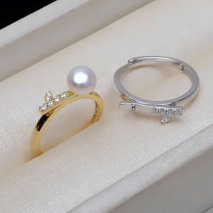 Conjunto de Joyería DIY, Anillo en Forma de V, Accesorios para Oreja, Cuentas Incrustadas, Plata S925, Baño de Oro, Moderno para Mujeres de Hong Kong, Nuevo - Product Image 3