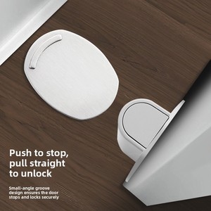 Fermaporta Magnetico Rinforzato Senza Foratura, da Pavimento, Anti-Collisione per Porte del Bagno - Bianco/Nero/Grigio Moderno - Product Image 4