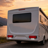 Feu arrière de remorque HOMFUL étanche à 20 LED avec barre d'avertissement diffuse, feux de gabarit latéraux et éclairage de plaque d'immatriculation pour remorques utilitaires et de camping-car