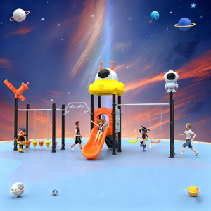 Équipement de terrain de jeux pour enfants de style nouveau, en plastique PE et acier, toboggan, tour, utilisation résidentielle, jardin, cour, <span class=keywords><strong>parc</strong></span> public, 3-15 ans, Douerfei - Product Image 3