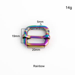 Hebilla de ajuste de anillo para bolso, hebilla deslizante de Metal, correa de arco iris, hebilla trideslizante para bolso, venta al por mayor - Product Image 3