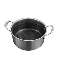 Marmite à soupe en acier inoxydable 316 à 3 couches, gravure double face, double poignée, couvercle en verre, compatible lave-vaisselle et four, pour cuisine domestique