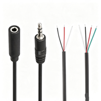 Câble audio TRS 3 pôles mâle, fils dénudés et étamés, faisceau radio pour autoradio, amplificateur, kit de réparation de casque