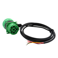 Kabel Pigtail Tipe 2 Hijau J1939 9pin Male/Female ke Ujung Terbuka untuk Truk Berat, Grosir Kabel Harness Tahan Lama
