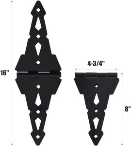 <span class=keywords><strong>Bisagras</strong></span> para Puerta de Granero de Diseño Rústico, de Acero Negro Resistente a la Corrosión con Recubrimiento en Polvo - Product Image 6