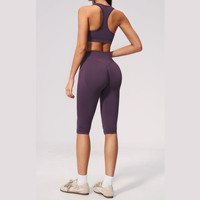 Ensemble de sport pour femme GH avec logo personnalisé, col en V, coupe ajustée, respirant, grande taille, séchage rapide, léger, pour le yoga