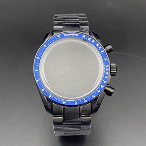 Pièces de montre, boîtier et bracelet noirs de 40 mm, verre minéral, compatible avec le mouvement VK63 - Product Image 5