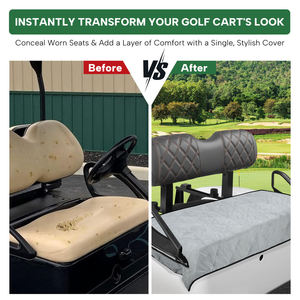 Housse de siège de voiturette de golf promotionnelle à motif personnalisé, portable, pour l'hiver, en coton soyeux, avec trous pour accoudoirs - Product Image 6