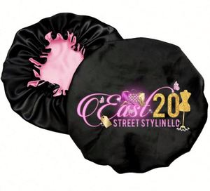 Bonnets en satin double couche ajustables, personnalisables avec logo et motif, couleur unie, pour enfants et adultes - Product Image 1