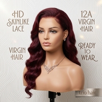 Perruques Bob Courtes Rouge Lisses en Cheveux Humains Brésiliens Double Drawn HD Transparentes avec Dentelle Frontale Complète – Fournisseurs de Perruques Lace Front
