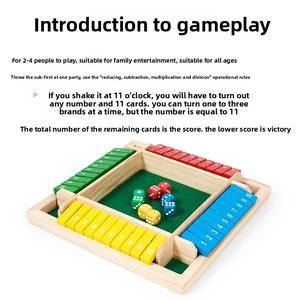 Gioco da Tavolo Classico in Legno per 4 Giocatori, Shut Box con Motivo Lucido, Dadi, <span class=keywords><strong>Giochi</strong></span> <span class=keywords><strong>Educativi</strong></span>, Gioco Flop per Bambini dai 5 ai <span class=keywords><strong>7</strong></span> <span class=keywords><strong>Anni</strong></span>, Unisex, per Feste - Product Image 2