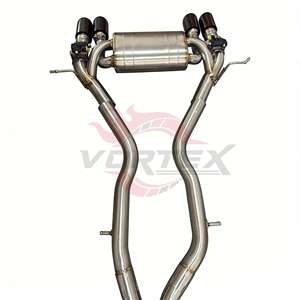 Sistema de Escape Catback Vortex SS304 de Longitud Igual para BMW M3 M4 F80 F82 S55 2014-2018, Sistema Valvetronic, Puntas Cuádruples en Negro Brillante - Product Image 4