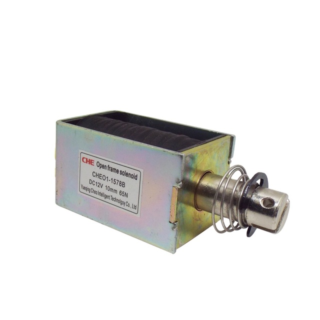 CHEO1-1578B DC 5V 24V 12V 15mm Stroke 5kg Force Open Frame Electric Solenoid Heavy Duty Push Pull 10mm Solenoid Electromagnet