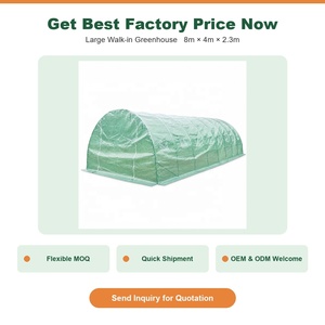 <span class=keywords><strong>Serre</strong></span> commerciale écologique à structure en acier galvanisé 800x400x230cm avec film PE imperméable 140g pour une culture facile des légumes - Product Image 6