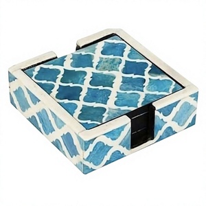 Moroccan Style Home <b>Bar</b> /Bone Inlay Coaster for Drinks Latest Designed Coasters Square Shaped Table Decor Placemat Europe Style - Product Image 1