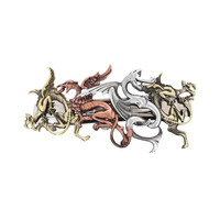 Barrettes à cheveux style rétro steampunk en alliage brossé électroplaqué, motifs animaux de dessin animé, accessoires de coiffure pour filles, pour queue de cheval