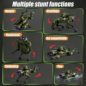 Robot Perro Cuadrúpedo RC con IA de 2.4Ghz, Camuflaje, Interactivo, con Música y Baile, Diseño Moderno, Programación IA, Juguete Robot - Product Image 3