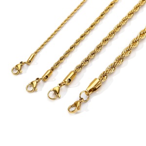 PVD Gold Plated Stainless Steel <b>Rope</b> Chain <b>Bracelet</b> Twist <b>Rope</b> Chain | No Fade Jewelry for Men & Women - Product Image 1