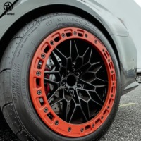 Jantes Beadlock en alliage d'aluminium forgé DW 18 19 20 pouces 5x112 noires à motif maillé pour BMW M3 G80 M4 G82 G83, légères, pour la course de dragster