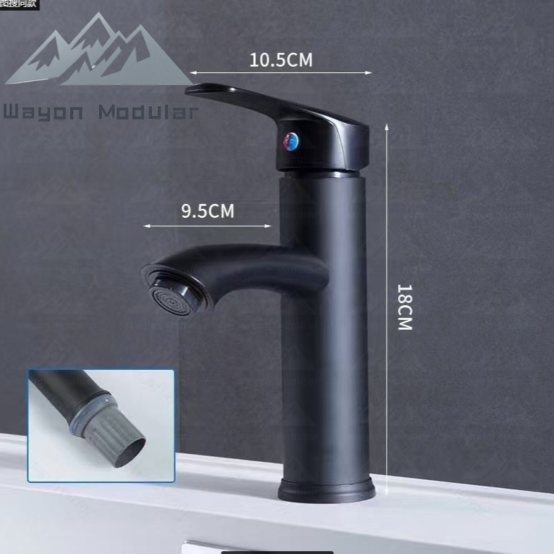 Robinets d'eau chaude et froide noirs Pas de conduite d'eau