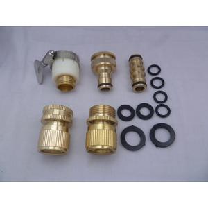 Conector de Agua Desmontable de Doble Extremo de 4/6 Puntos, Totalmente de Cobre, Conector Rápido Universal para Tuberías de Agua Estándar - Product Image 1