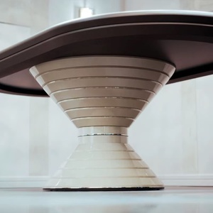 Mesa de Póker de Lujo con Forma Ovalada y Diseño Personalizado, Mesa de Póker Redonda Profesional de Casino con Patas Geométricas de Madera Maciza - Product Image 6