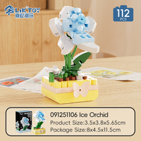Set de Bloques de Construcción 3D de Orquídea en Maceta, Personalizado OEM, Kit de Ensamblaje Botánico, Juguetes con Logotipo Personalizado para Niños, Suministro Directo