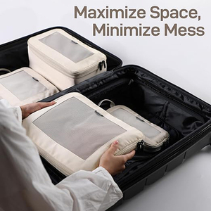 Bolsas de Compresión Portátiles de Gran Capacidad para Ropa, Juego de 4 Bolsas de Almacenamiento Ligeras, Duraderas y Transpirables con Cierre de Cremallera y Malla, para Viaje - Product Image 5