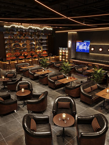 Meubles design tout-en-un de style rétro avec banquette et table pour bar à cigares, pub lumineux, lounge à vin, et espaces de négociation client - Product Image 3