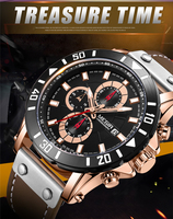 Montre-bracelet à quartz Megir 2081 pour hommes, chronographe lumineux, étanche, design tendance, montre connectée sport, prix de gros
