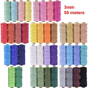 Tali Natal DIY, Hilo Macrame Pilin 3mm tali katun rumbai tali kabel macrame 10mm tali katun macrame