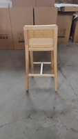 Chaise de bar en rotin pour bar à domicile et usage commercial XY Meilleur cadre en bois massif moderne