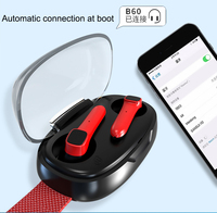 Earbud Nirkabel IPX-6 Tahan Air dengan Kontrol Sentuh, Waktu Putar 5-10 Jam, Headphone Stereo TWS