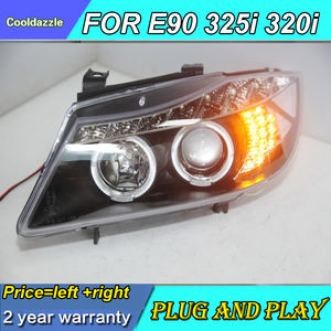 Conjunto de Faros Delanteros con Ojos de Ángel LED para BMW E90 330I 320I <span class=keywords><strong>318i</strong></span>, Años 2005 2006 <span class=keywords><strong>2007</strong></span> 2008, E90 - Product Image 4