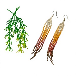 Nouvelles Boucles d'Oreilles Bohèmes Plaqué Or avec Franges de Perles, Bijoux Longs Multicolores de Haute Qualité pour Femmes - Product Image 2