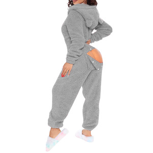 Pantalones de Pijama con Capucha de Manga Larga para Otoño e Invierno, Lindos y Cómodos, Ropa de Casa Informal, Ropa de Dormir, Estilo Urbano, Overoles Femeninos - Product Image 2