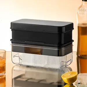 Boîte de stockage de glace de vente chaude avec couvercle et grattoir 8 trous cavités bac à glaçons avec couvercle et bac