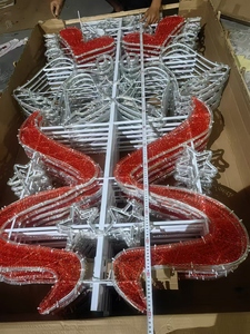 Décoration <span class=keywords><strong>de</strong></span> rue <span class=keywords><strong>de</strong></span> <span class=keywords><strong>Noël</strong></span> commerciale extérieure 2D 3D illuminée au sol à travers la rue motif LED lumières montées sur poteau - Product Image 6