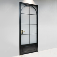Portes françaises en aluminium et verre, demi-lune, à double battant, avec arche supérieure, pour salon, chambre, salle de bain, cuisine, entrée