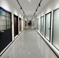 Puerta de Baño de Vidrio y Aleación de Aluminio Impermeable de Diseño Moderno, Puertas Interiores Insonorizadas Acabadas para Uso en Hoteles y Cocinas