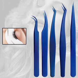 Pinzas para Extensión de Pestañas Azules al por Mayor, Punta Tipo L, Pinzas para Volumen e Isolación, GZ RTS, Pedido Mixto a Granel, Entrega en 3 Días - Product Image 2